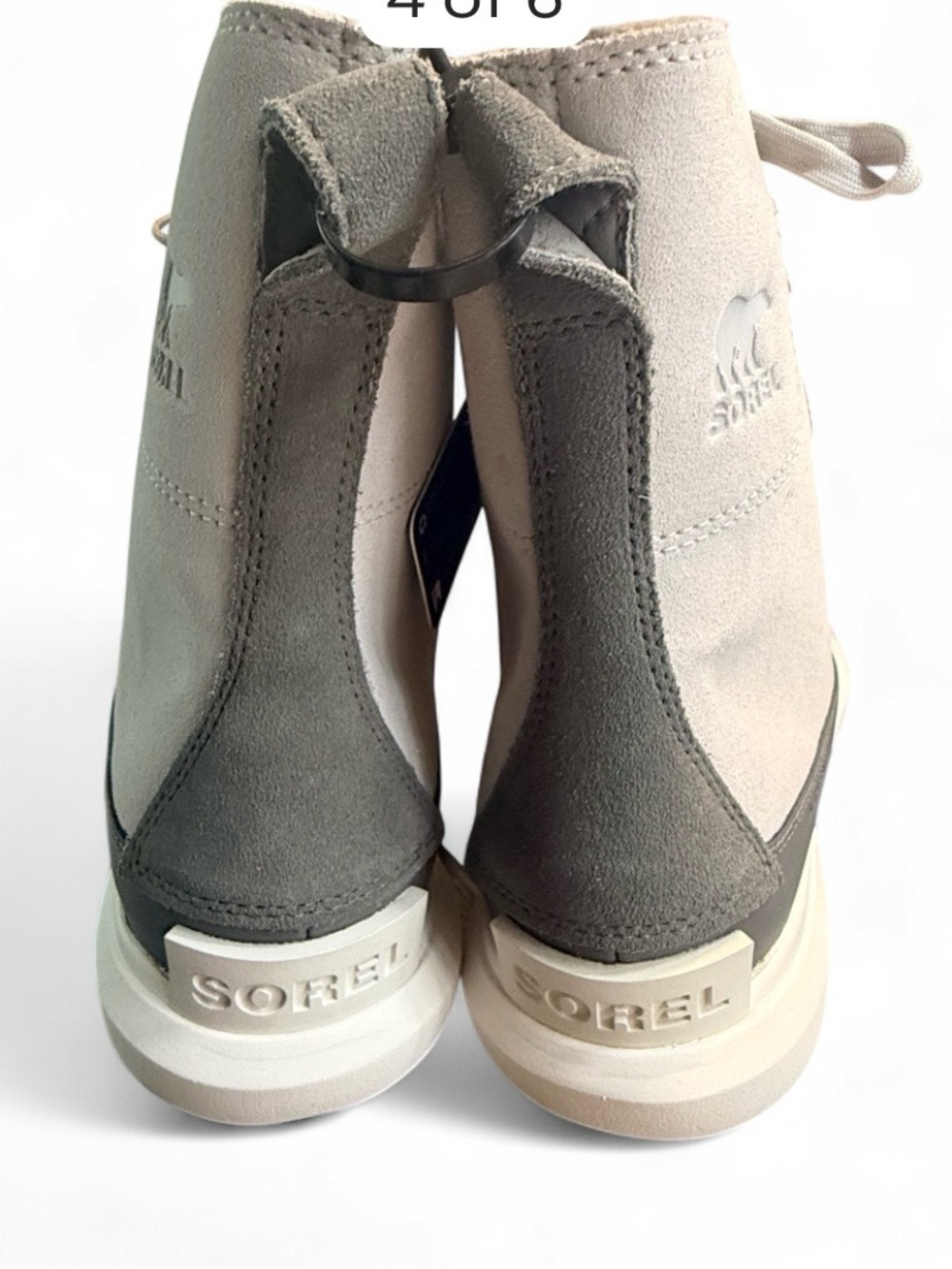 Sorel Explorer Joan Insulated Waterproof Women's boots in Light Gray. - Picture 4 of 6